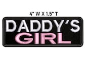 Daddy 39 s Girl Embroidered Patch Iron On Sew On Decorative Badge Emblem Fun Cool Name Tag for Vest Jacket Jeans Clothing Gear Backpacks