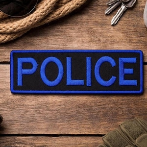 Toppa della polizia da stirare – Distintivo delle forze dell'ordine ricamato per uniformi, giubbotti tattici, zaini, addestratori K9, giacche e borse per attrezzatura
