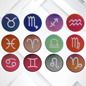 Parche de signo del zodíaco: insignia bordada termoadhesiva de astrología para chaquetas, mochilas, ropa, bolsos y regalos cósmicos DIY.