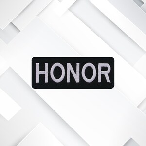 Honor Embroidered Patch Iron On/Sew On Cool & Fun Custom Badge Name Tag for Jeans Vest Jacket Clothing Bag Hat Backpack