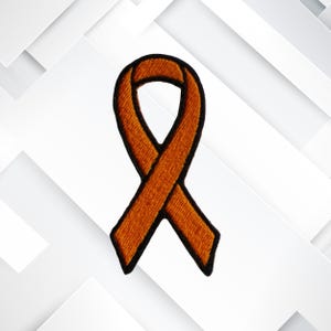 Orange Ribbon Patch – Embroidered Iron-On Sew-On Awareness Badge for Jackets, Backpacks, Scrubs, Tote Bags & Support Causes