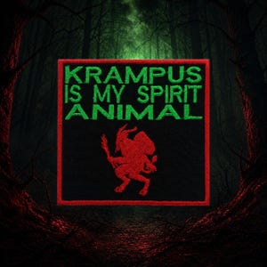 Krampus ist mein Geist Patch/Christmas Horror Patches/Gothic Patch/Bügelbild/Gestickte Applikation für Jacke, Urlaub, Rebellen