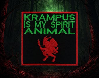 Krampus Is My Spirit Animal Patch/Christmas Holiday Horror Patches/Gothic/Iron-On Patch/Embroidered Sew-On Applique for Clothing Vest/Jacket