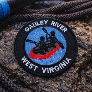 Gauley River White Water Rafting Patch/Iron-On Patch/West Virginia Souvenir Gift/Embroidered Sew-On Appliqué for Clothing Jacket, Backpack