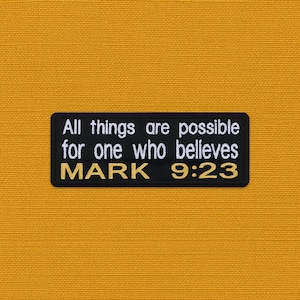 Mark 9:23 Patch/Bible Verse Patch/Iron-On Patch/Religious Patch/Embroidered Sew-On Applique for Clothing, Jacket/Backpack/Christian Bikers