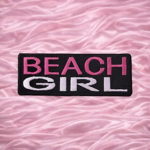 Beach Girl Patch/Iron-On Patch/Fun Vacation/Coconut Girl/Souvenir Gift/Embroidered Sew-On Appliqué for Clothing Jackets/Vests, Tote Bags