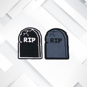 RIP Tombstone Patch Set Iron-On Halloween Applique for Jacket, Bag, Costume, Spooky Decor, Graveyard Theme, Gothic Punk Gift