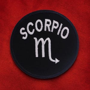 Scorpio Patch/Zodiac Sign/Astrology Gift/Iron-On Patch/Cosmic/Horoscope/Embroidered DIY Sew-On Applique for Jacket/Vest, Backpacks, Clothing