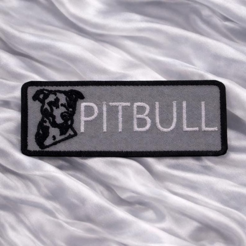 Pitbull Dog Patch/Dog Breed/Iron-On Patch/Embroidered Sew-On Appliqué for Clothing, Vest/Jackets, Bags, Best Friend Patch/Uniques Pet Gifts image 1