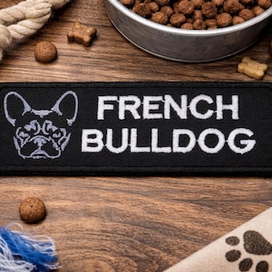 French Bulldog Patch/Iron-On Patch/Frenchie Gifts/Dog Breed/Embroidered Sew-On Appliqué for Clothing Vest/Jacket Hats Bag Harnesses, Collars