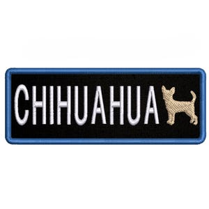 Patch chihuahuahond/opstrijkpatch/speelgoedpatch/familiehuisdier/cadeau Sassy-hond/geborduurde opstikapplicatie voor kledingvest/jas hondentuig afbeelding 16