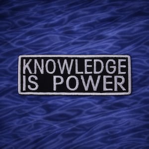 知識は力なり パッチ/アイロン接着パッチ/刺繍縫い付けアップリケ ベスト/ジャケット 衣類 バックパック ギア用