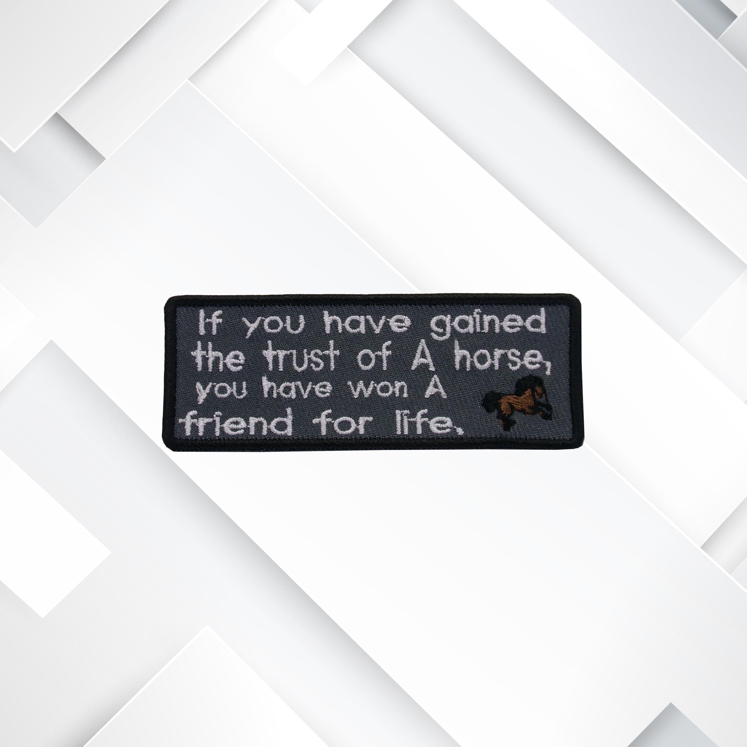 Gained Trust of A Horse Friend for Life Embroidered Patch Iron-on/Sew-on/Hook Badge Emblem Vest Jacket Clothing Jeans Costume Tag Applique
