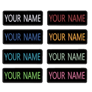 Custom Your Name Personalized Name Tag Patch 10&quot; W X 2.5&quot; T Embroidered DIY Iron-on/Sew-on Applique Vest Jacket Clothing Backpack Uniform