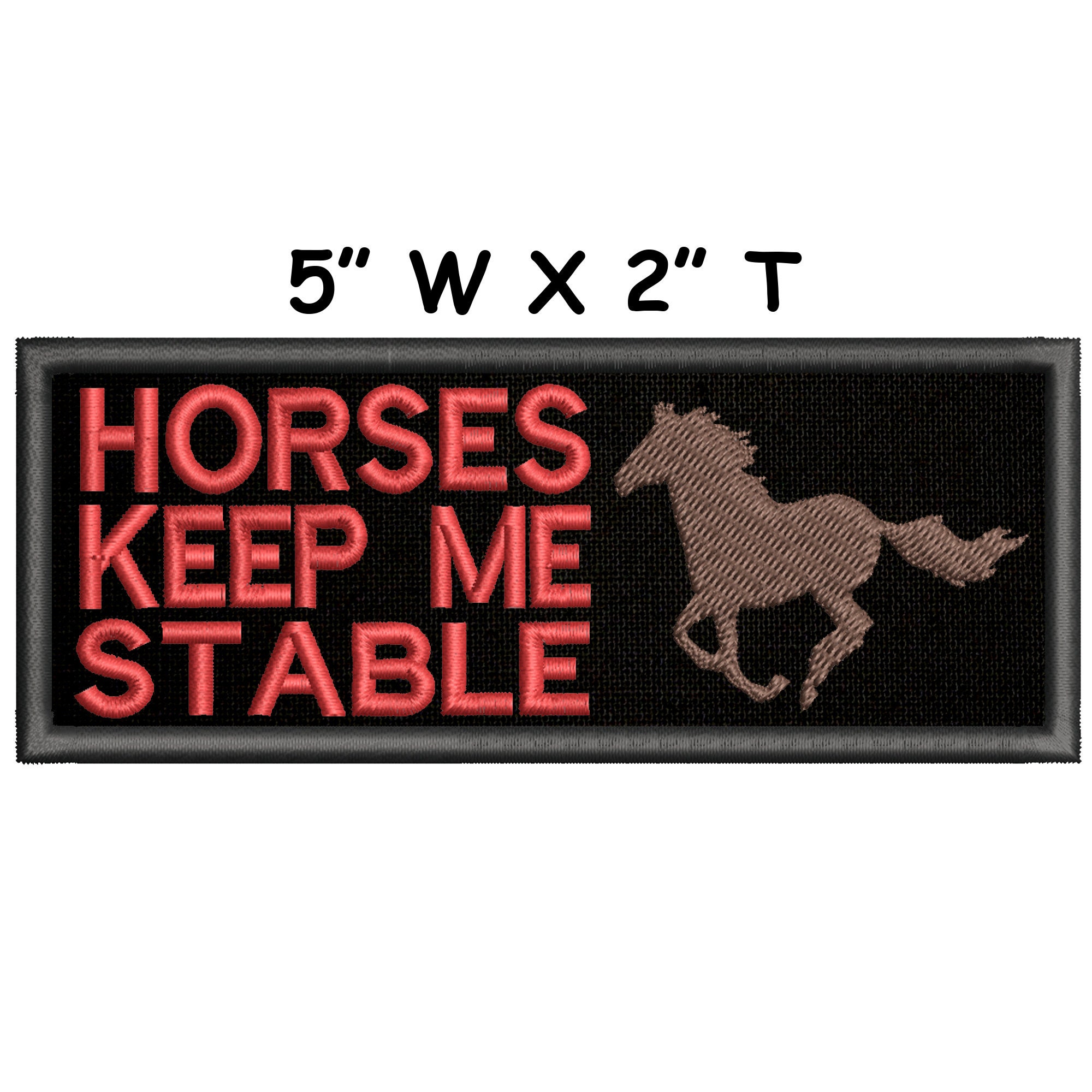 Horses Keep Me Stable Embroidered Patch Distressed Snap-on Hat Cap Stable Cap Custom 6 Panel Velcro Close | Custom | Big Dee main image 2