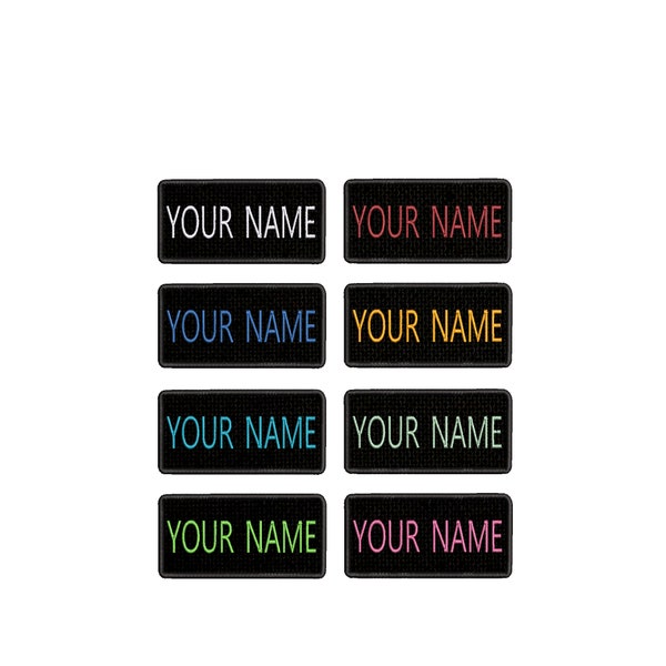 Custom Your Name Personalized Name Tag 5" W X 2" T - Embroidered Patch Iron On/Sew On Uniform Biker Badge Emblem Gear Costume Military Vest