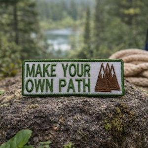 Make Your Own Path Patch/Iron-On Patch/Hiking & Camping Gift/Nature Badge/Embroidered Sew-On Appliqué for Clothing Vest/Jacket Backpack Gear