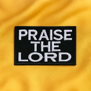 Praise The Lord Patch - Gesticktes Aufbügeln / Aufnähen erhebender, christlicher Glaube Applikation für Jacken, Taschen, Bibelhüllen, Geschenke & Kleidung