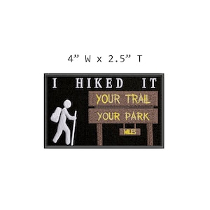 Custom Your Hiking Trail Embroidered Patch Iron-On/Sew-On Personalized Trail Sign Nature Badge Name Tag Applique Vest Jacket Jeans Clothing