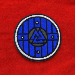 Viking Shield Patch/Iron-On Patch/Valknut Crest/Thor Odin Norse Myths/Embroidered Sew-On Applique for Jackets/Vests Clothing Backpacks Gear