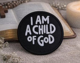 I Am A Child Of God-patch/opstrijkpatch/Christian Faith-cadeaus/Religieuze inspiratie/Geborduurde opnaaiende appliqué voor kleding Vest/jas hoed