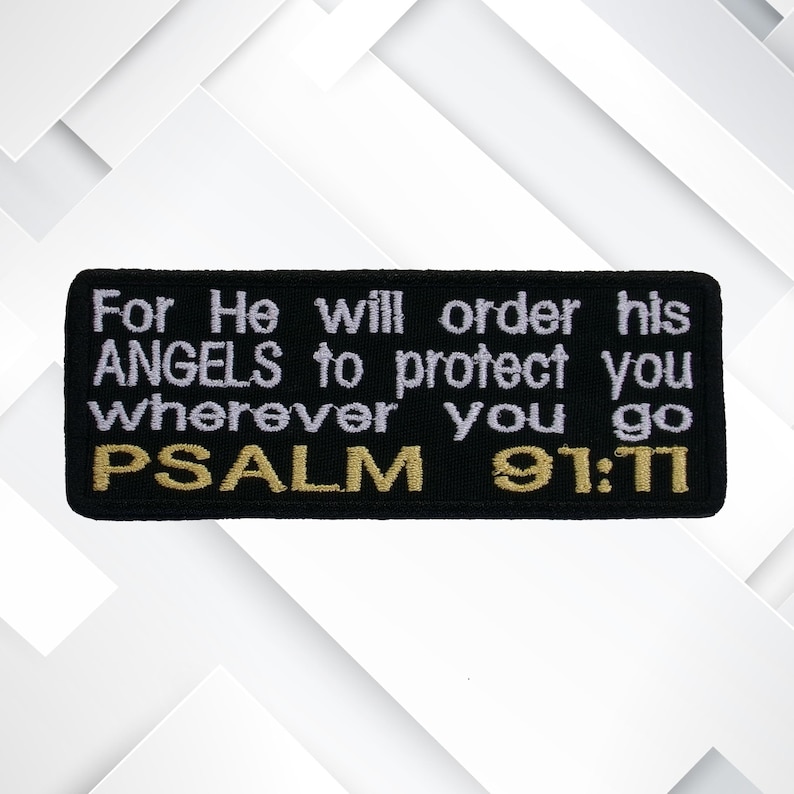 Psalm 91:11 Bijbelvers en Schriftpatch/opstrijkpatch/religieus cadeau/christelijke motorrijder/geborduurde opnaaistenen voor kleding hoed rugzak afbeelding 18