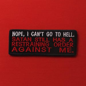 地獄に行けない - 悪魔は私に対して接近禁止命令を出している パッチ/アイロン接着パッチ/刺繍アップリケ 衣類、ジャケット、バックパック用