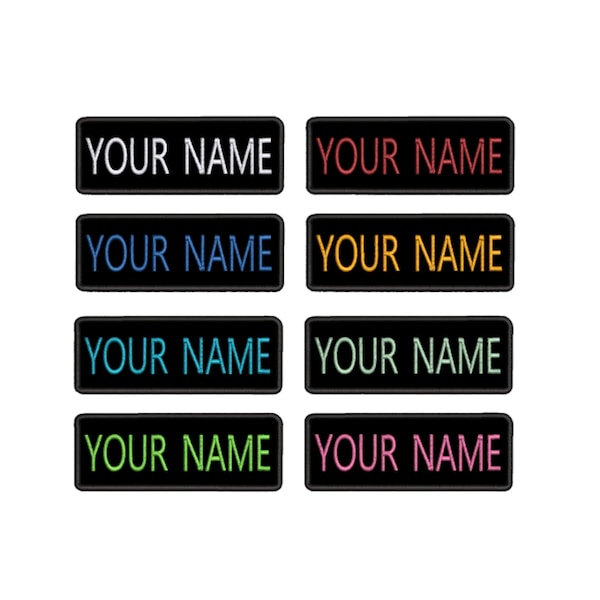 Custom Your Name Personalized Name Tag Patch 2" W X 2" T Embroidered DIY Iron-on/Sew-on Applique for Vest Jacket Clothing Backpack Uniform