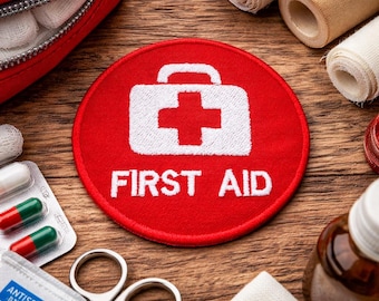 First Aid Patch/Iron-On Patch/Emergency Preparedness/Medical Merit Badge/Embroidered Sew-On Appliqué for Clothing, Vest/Jacket Hats Backpack