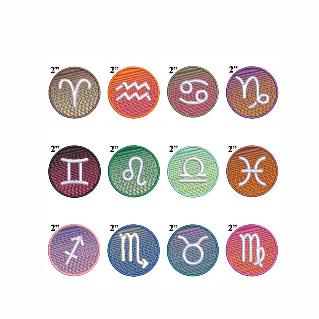 Zodiac Astrology Sign Embroidered Patch Ironon/sewon Applique Cool