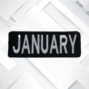 Month of January Embroidered Patch Iron on / Sew on Decorative Custom Retro Badge Name tag for Vest Jacket Jeans bag backpacks clothing