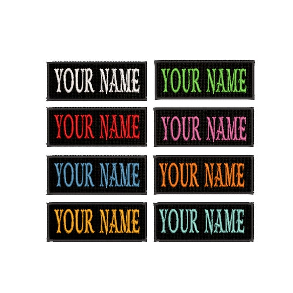 Custom "Your Name" Embroidered Patch Iron On/Sew On Personalized Name Tag Emblem Applique for Vest Jacket Clothing Backpack