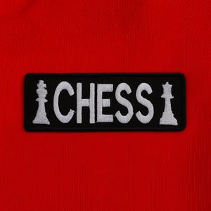 Parche de ajedrez/Parche termoadhesivo/Parche de juego de estrategia/Aplique bordado para coser en chaquetas, chalecos, mochilas, insignia de rey/reina/castillo/torre/peón
