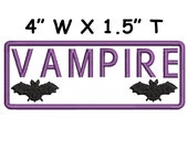 Vampire Embroidered Patch Iron-On Sew-On Halloween Costume Scary Creatures Bat Badge Emblem Name Tag Applique for Vest Jacket Jeans Clothing