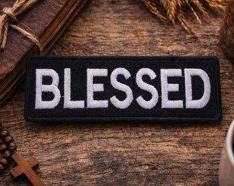 Parche bendito/Parche termoadhesivo/Motociclistas cristianos/Regalos religiosos/Aplique bordado para coser en ropa, chalecos, chaquetas y mochilas