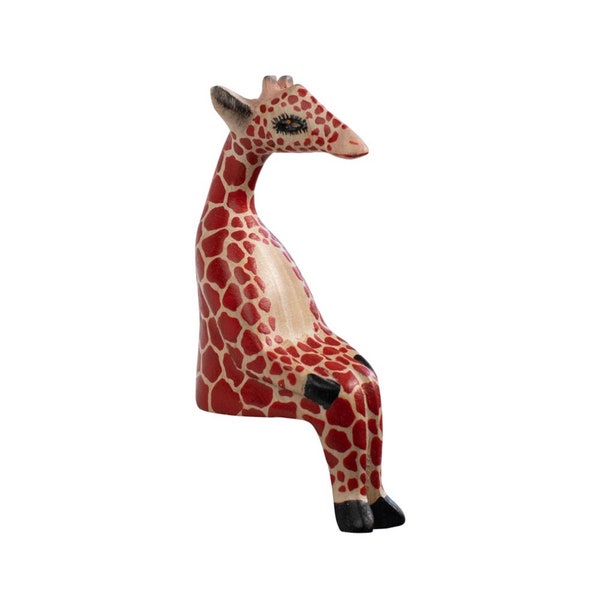 Little Giraffe Shelf Sitter, Figurine, Handcrafted and Handpainted Shelf Sitter, Wooden Giraffe Figurine