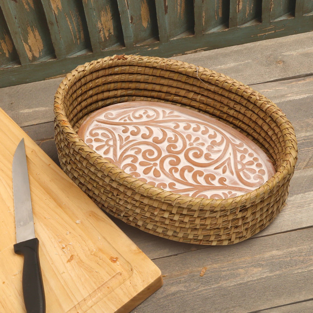 Bread Basket With Terracotta Warmer Engraved With Etsy