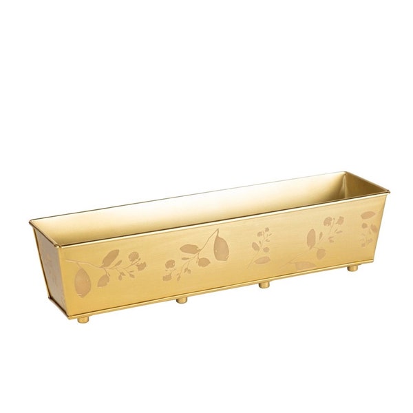 Brass Windowsill Planter, Akulu, Indoor, 18" Long Planter, Stylish Plant Holder, Elegant Decor, Indoor Gardening