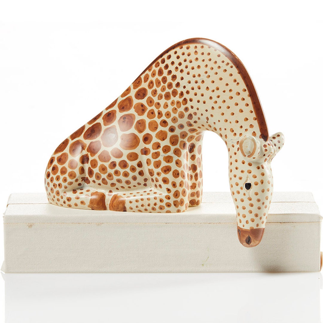 Giraffe Soapstone Shelf Sculpture, Decorative Giraffe Design