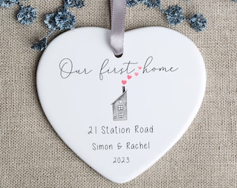 Personalised Our First Home Porcelain Ornament - New Home Gift - First Home Gift - Housewarming Gifts Couple - Gift for Homeowner - HO30