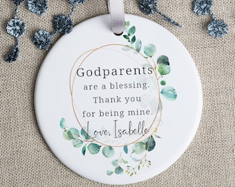 Personalised Godparents Gift - Godmothers are a Blessing -  Porcelain Ornament - Thank You Gift  - Keepsake - Christening Gifts - RO32