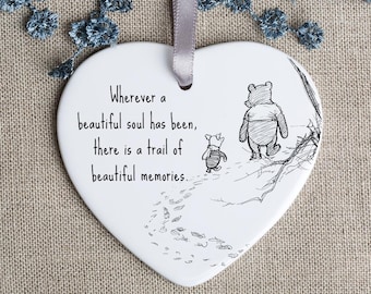 Memorial Gift, Sympathy Gift, Wherever a Beautiful Soul Porcelain Ornament, Bereavement Gift, Remembrance Gifts, Condolence Keepsake - H0113