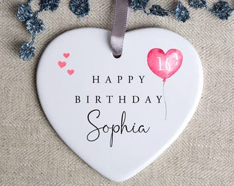 Personalised 16th Birthday Gift for Girl - Porcelain Ornament - 16th Birthday Gift for Daughter - Birthday Gift for Sister - HO89