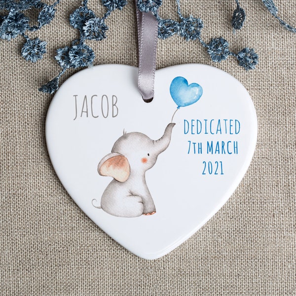 Personalised Dedicated Ornament - Christening Gifts - Nursery Decor - Baptism Gifts - HO27