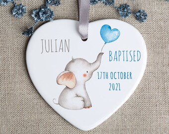 Personalised Baptism Gift - Baptised Porcelain Ornament - Gift for New Baby Boy - Baptist Gifts - HO56