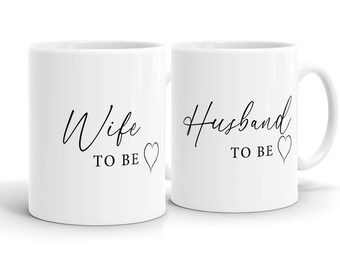 Husband and Wife To Be Coffee Mugs - Mr and Mrs Mug Set - Engagement Gifts - Fiance - Fiancee - Gift for Couple - MG964