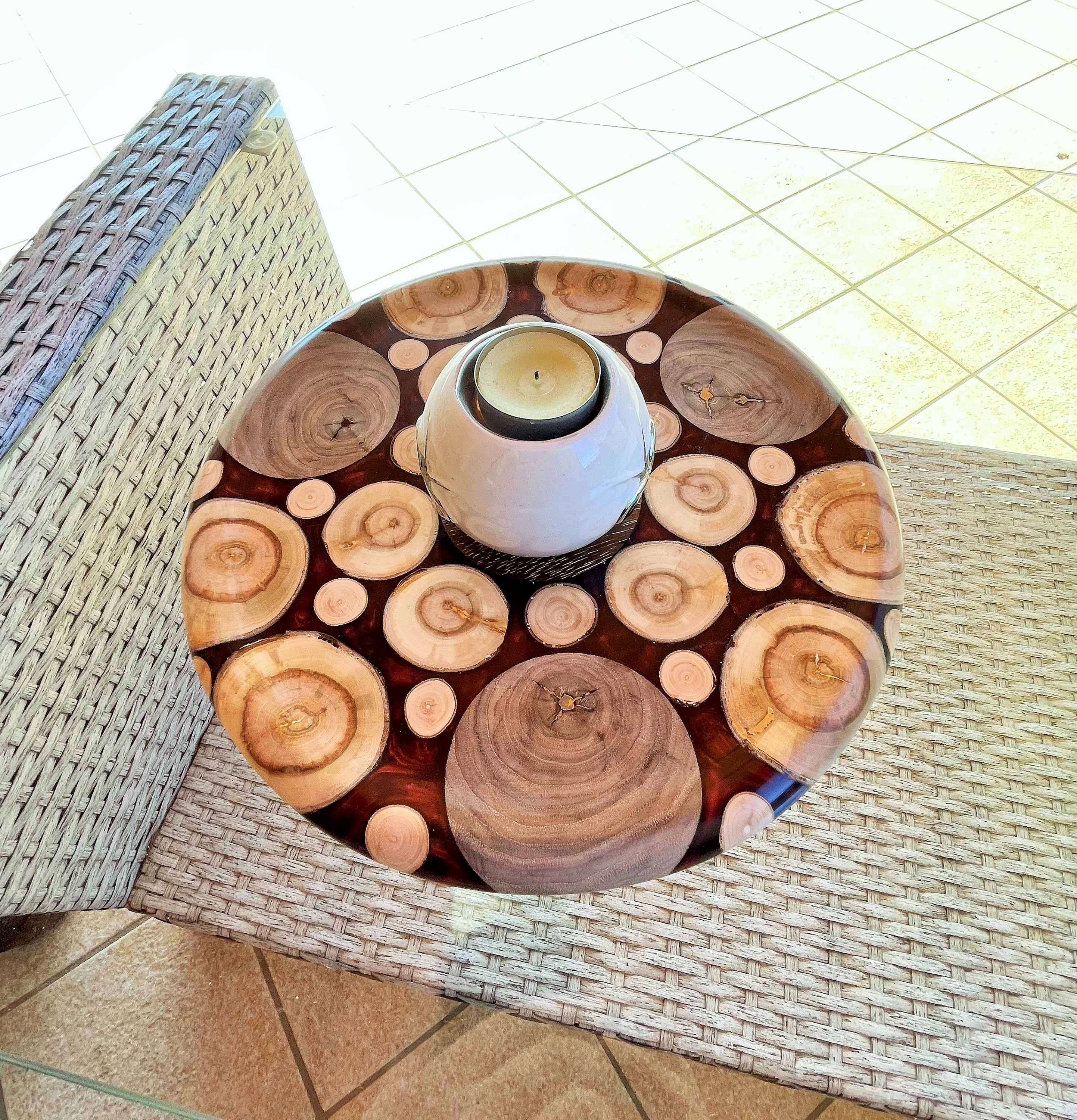Handmade Food Safe Epoxy Resin Saucer/ Tea Tray/small Bowl/plate of Blue  and Green Colors 