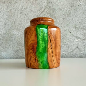 Almond, pen holder, natural, office, gift, furniture, centerpiece, flower holder, unique, handmade, jewelry holder, opal green, almond branch