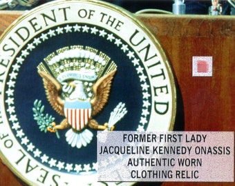 Jackie Kennedy Worn Relic Photo Display - JFK First Lady President United States of America Onassis Wardrobe Costume Wall Art Decor Rare COA