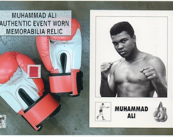 Muhammad Ali Event Worn Relic Photo Display Fight Boxing Gloves MMA UFC Sports Legend Gift For Husband Boyfriend Him Sports Bar Man Cave